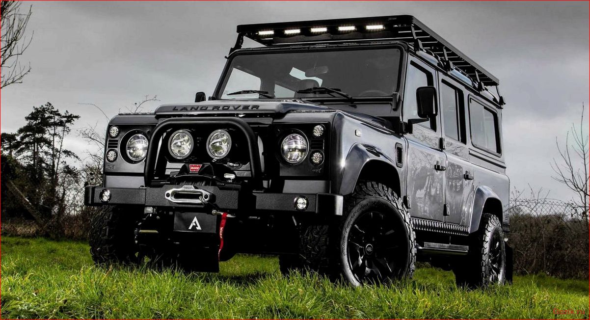 электрический, land, rover, defender, едет