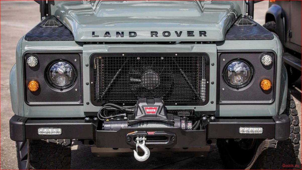 электрический, land, rover, defender, едет