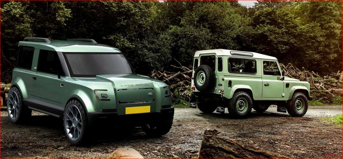 электрический, land, rover, defender, едет