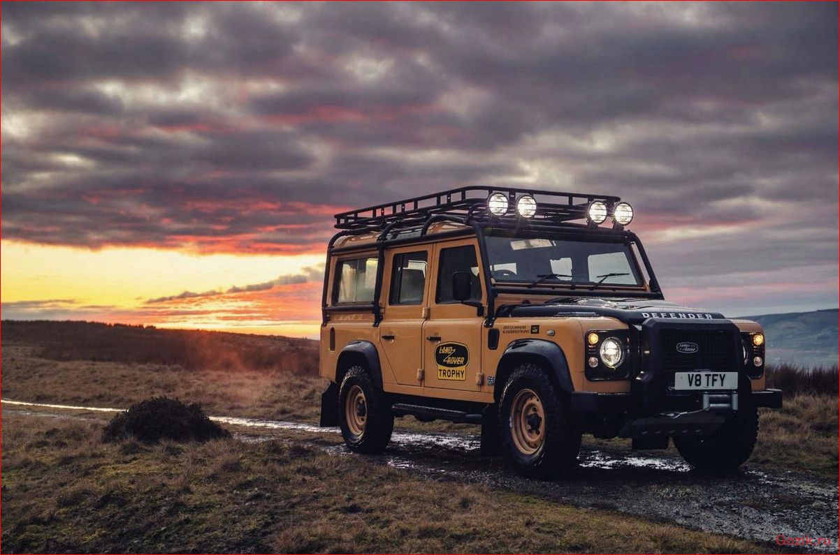 электрический, land, rover, defender, едет
